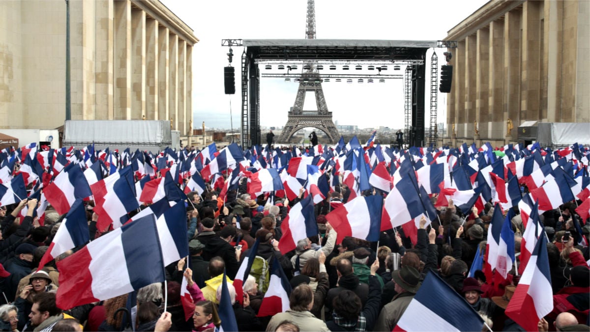 Concentración de apoyo a Fillon en París (Foto: AFP).