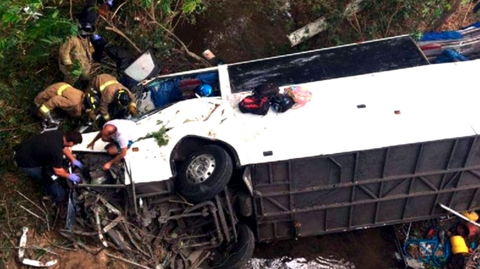 Imagen de un accidente de autobús.