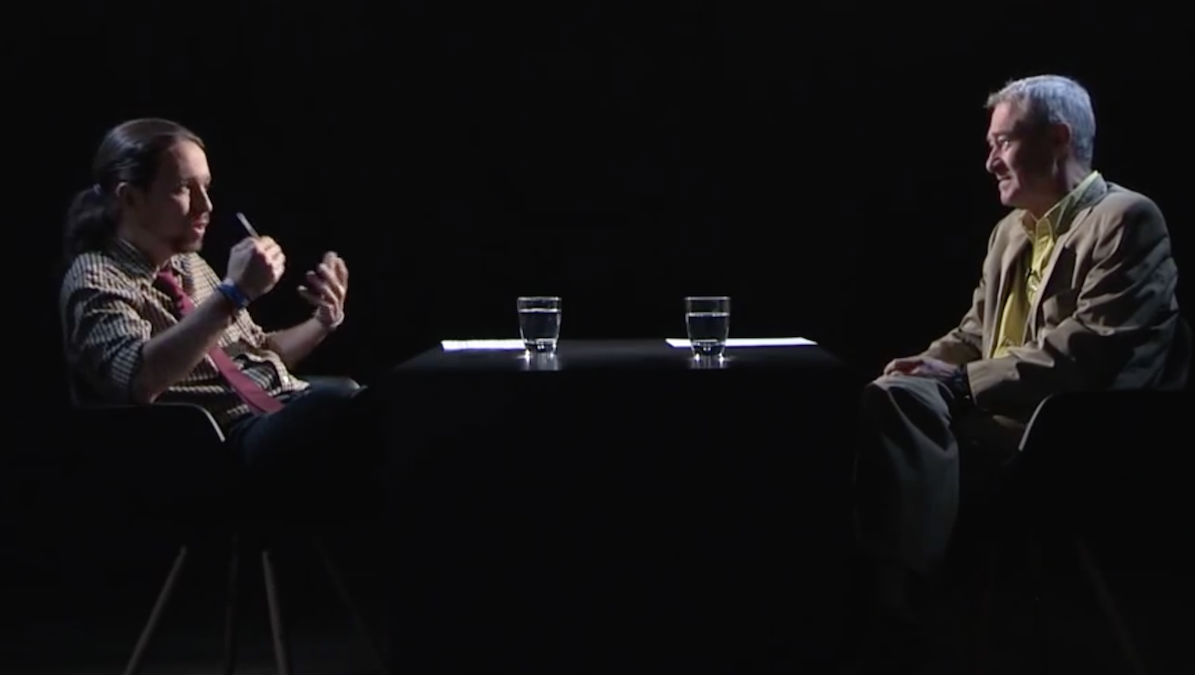 Pablo Iglesias entrevista a Jorge Verstrynge en el programa La Tuerka