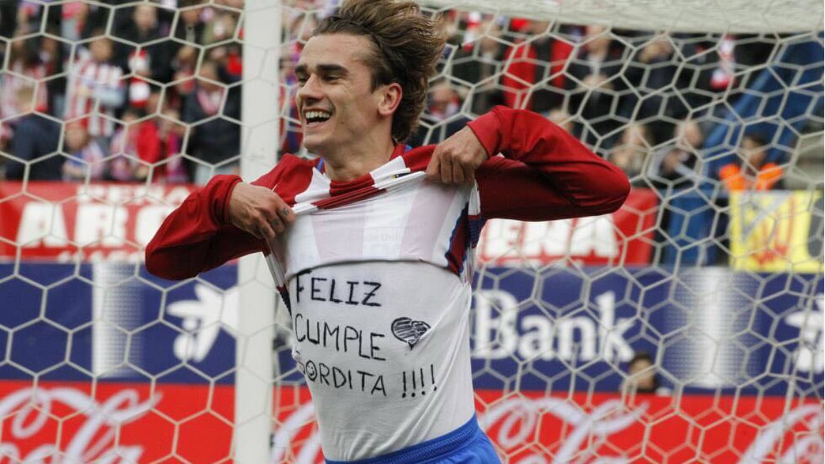 Antoine Griezmann celebra un gol ante el Valencia.