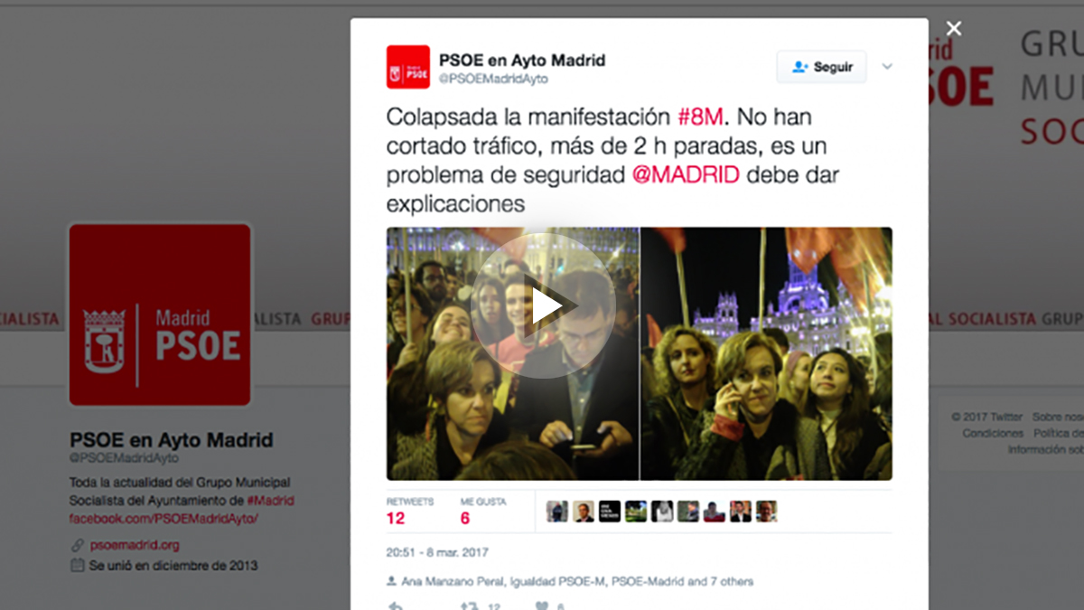 Tuit del Grupo Municipal del PSOE quejándose de la situación.