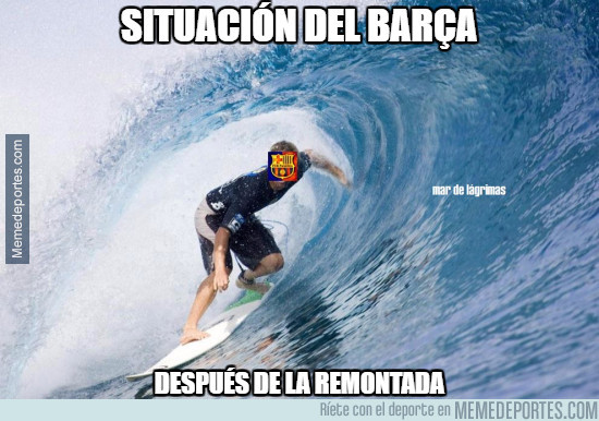 El meme que mejor refleja cómo fue la remontada: el Barça jugó con doce