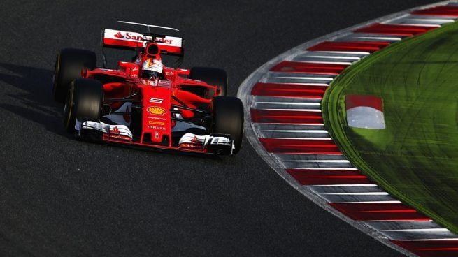 Sebastian Vettel con el SF70-H de Ferrari (Getty)