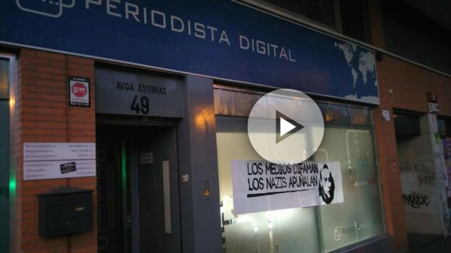Podemitas atacan las sedes de Periodista Digital e Intereconomía llenando las fachadas de amenazas
