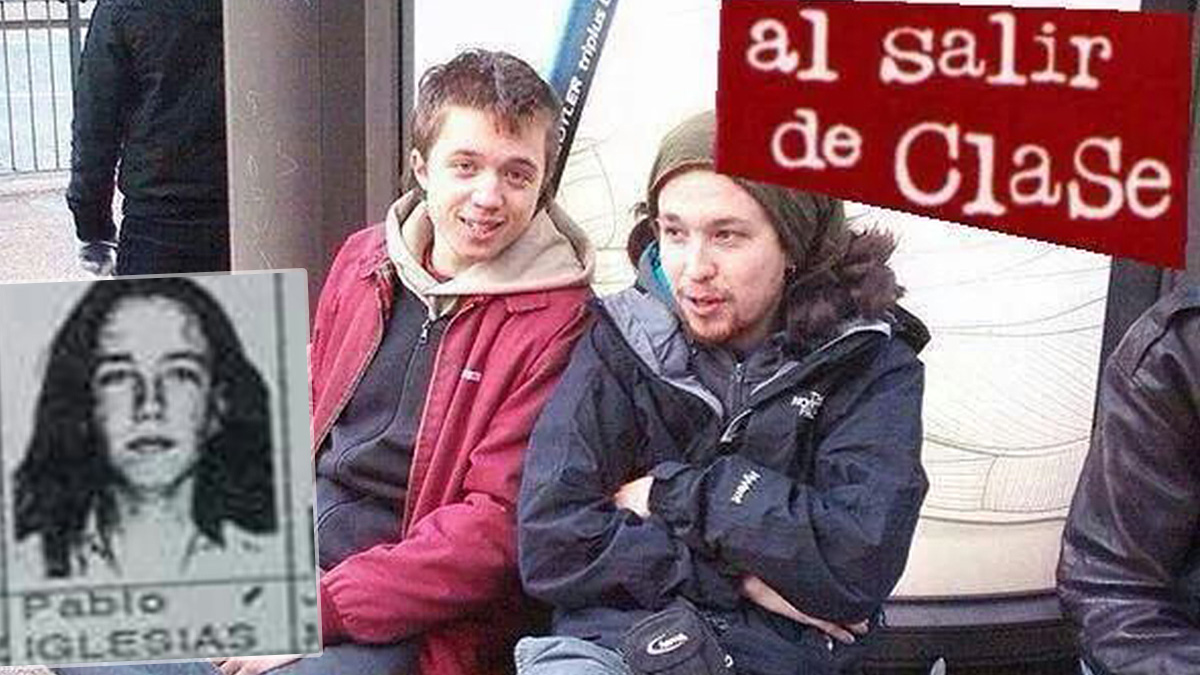 Así comenzó la amistad entre Pablo Iglesias e Íñigo Errejón. A la izquierda, la foto de Iglesias cuando estudiaba COU.