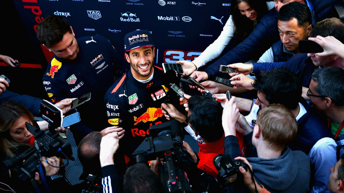Ricciardo, en una rueda de prensa. (Getty)