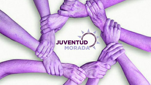 Cartel de "Juventud Morada".