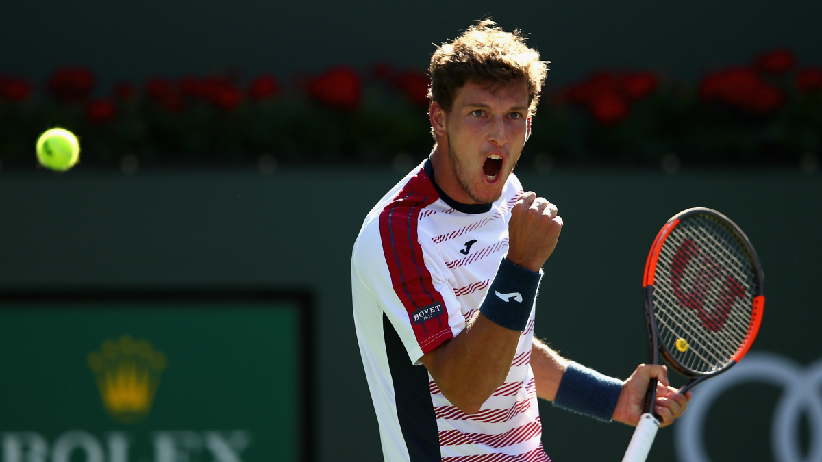 Pablo Carreño celebra un punto en Indian Wells. (Getty)