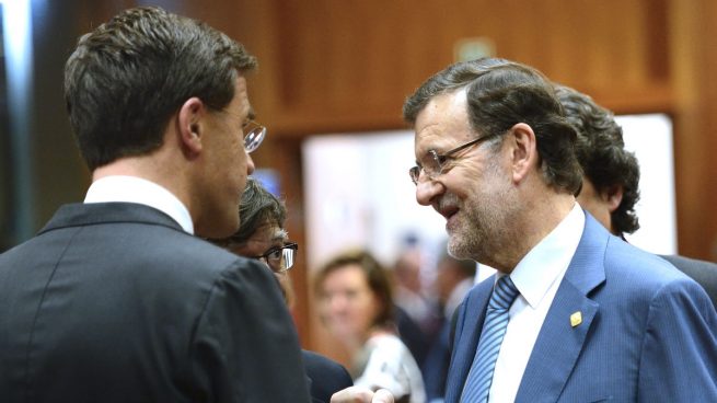 El presidente del Gobierno, Mariano Rajoy, junto al primer ministro holandés, Mark Rutte (Foto: AFP)