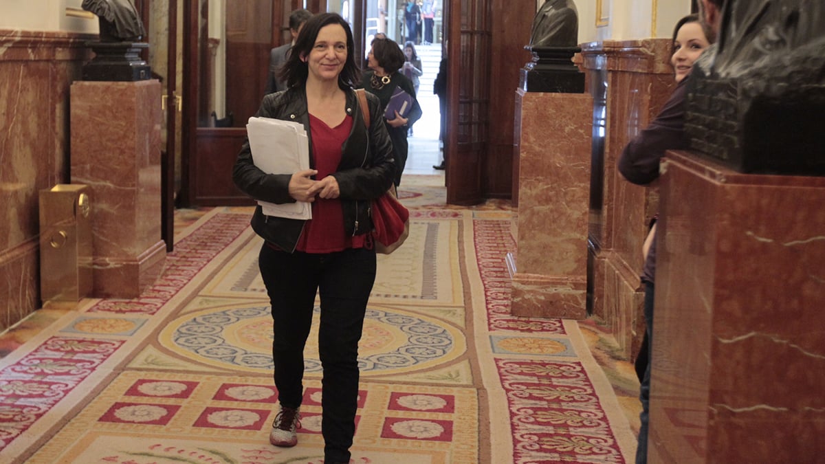 Carolina Bescansa llegando al Congreso de los Diputados (Foto: Francisco Toledo)