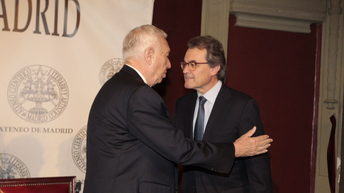 Mas y García-Margallo, este martes, en el Ateneo de Madrid.