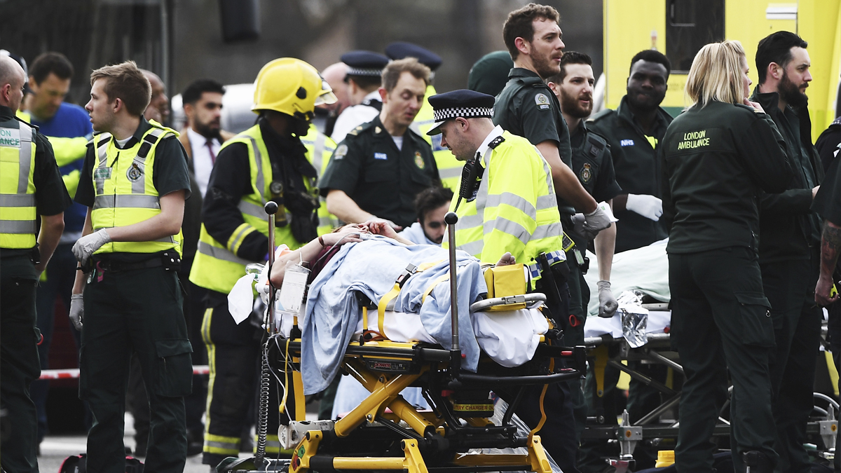 Una mujer herida en los atentados en Londres. (Foto: Getty)