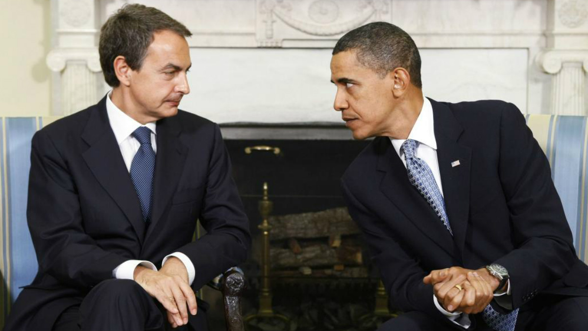 José Luis Rodríguez Zapatero y Barack Obama, en un encuentro en el despacho oval.
