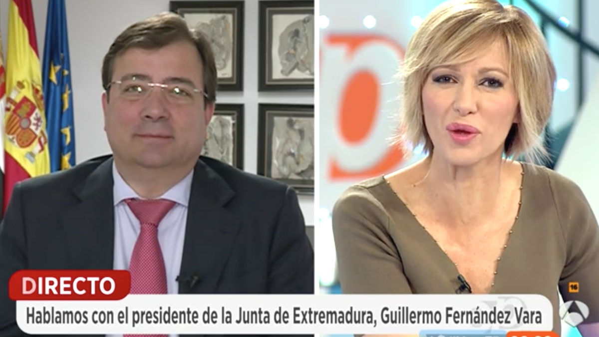 El presidente de la Junta de Extremadura, Guillermo Fernández Vara, en ‘Espejo Público’ (Foto: Antena 3)