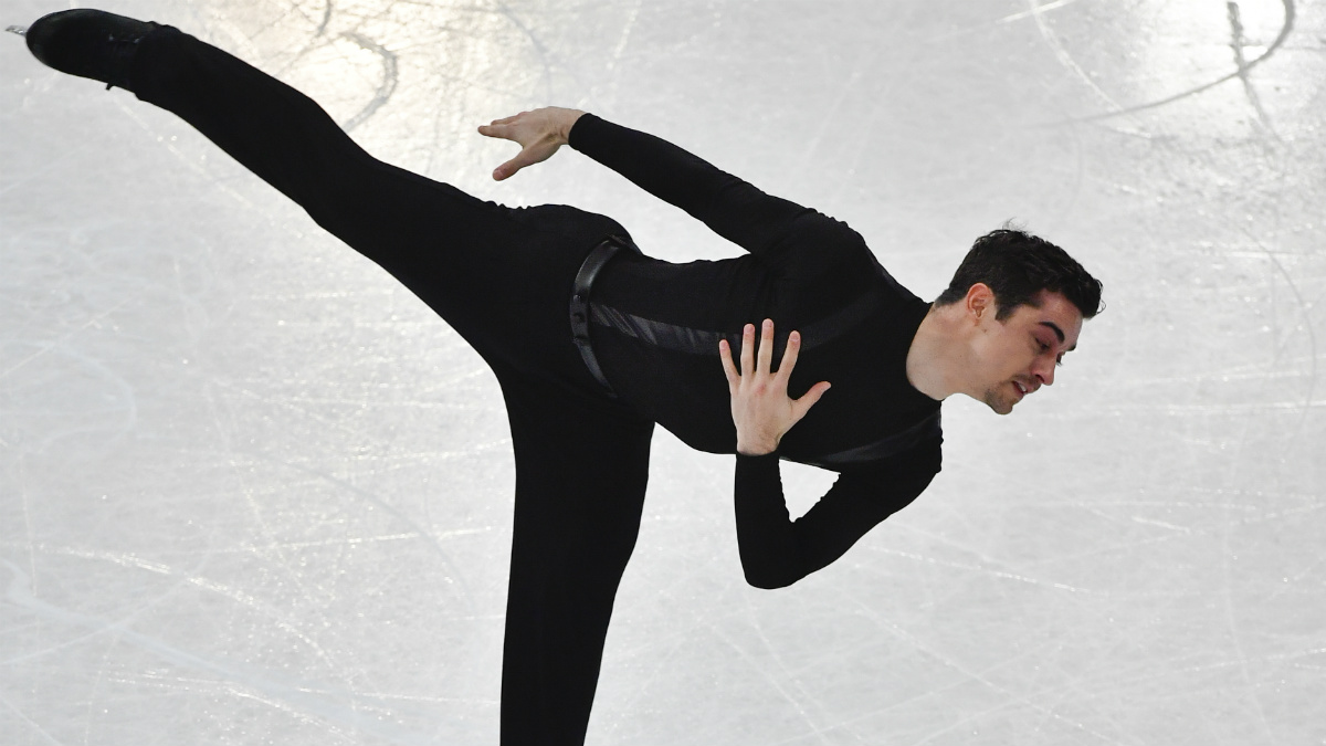 Javier Fernández durante el Programa Corto en el Mundial de Helsinki. (AFP)