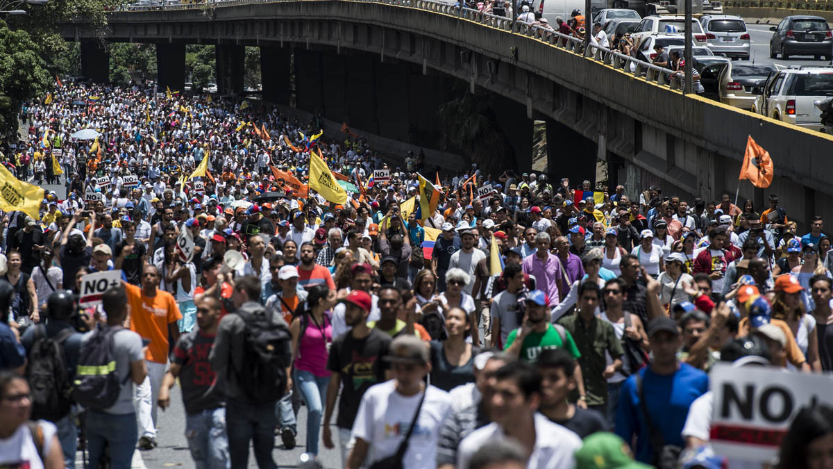 Movilizaciones contra el régimen chavista en Caracas. (Foto: AFP)