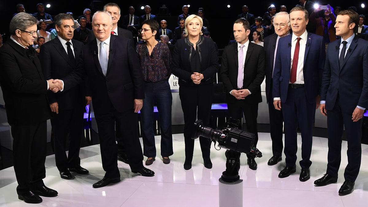 Multitudinario debate en Francia con los once candidatos al Elíseo (Foto: AFP)