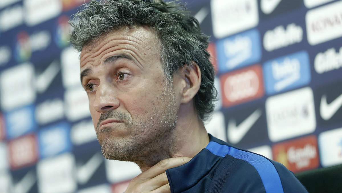Luis Enrique compareció en sala de prensa en la previa del Barça-Sevilla. (EFE)