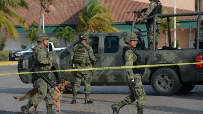 La presencia de las fuerzas federales de México en Cancún se ha incrementado a raíz de los repuntes violentos de los cárteles de la droga. Foto: AFP