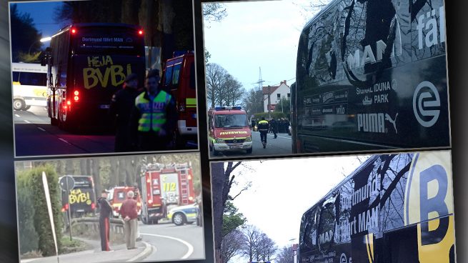 Así quedó el autobús del Dortmund tras sufrir tres explosiones