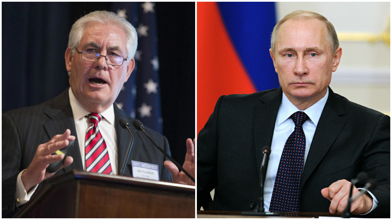 Rex Tillerson y Vladimir Putin.