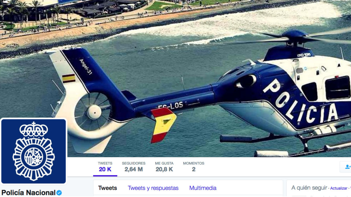 Cuenta oficial de Twitter de la Policía Nacional de España.