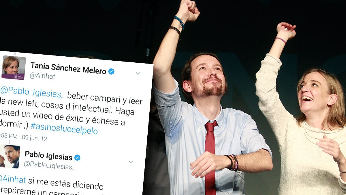 Los divertidos tuits intercambiados por los diputados de Unidos Podemos Pablo Iglesias y Tania Sánchez en junio de 2012.