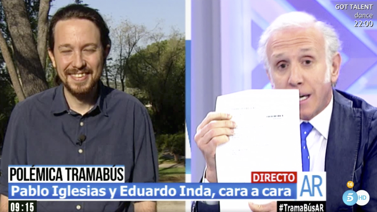 Pablo Iglesias y Eduardo Inda en ‘El programa de Ana Rosa’.