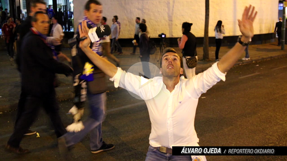 Álvaro Ojeda celebrando el pase del Real Madrid a semifinales