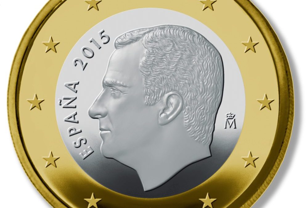 Moneda de euro con Felipe VI.