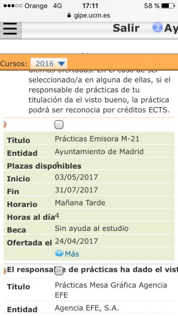 Oferta de empleo sin remunerar