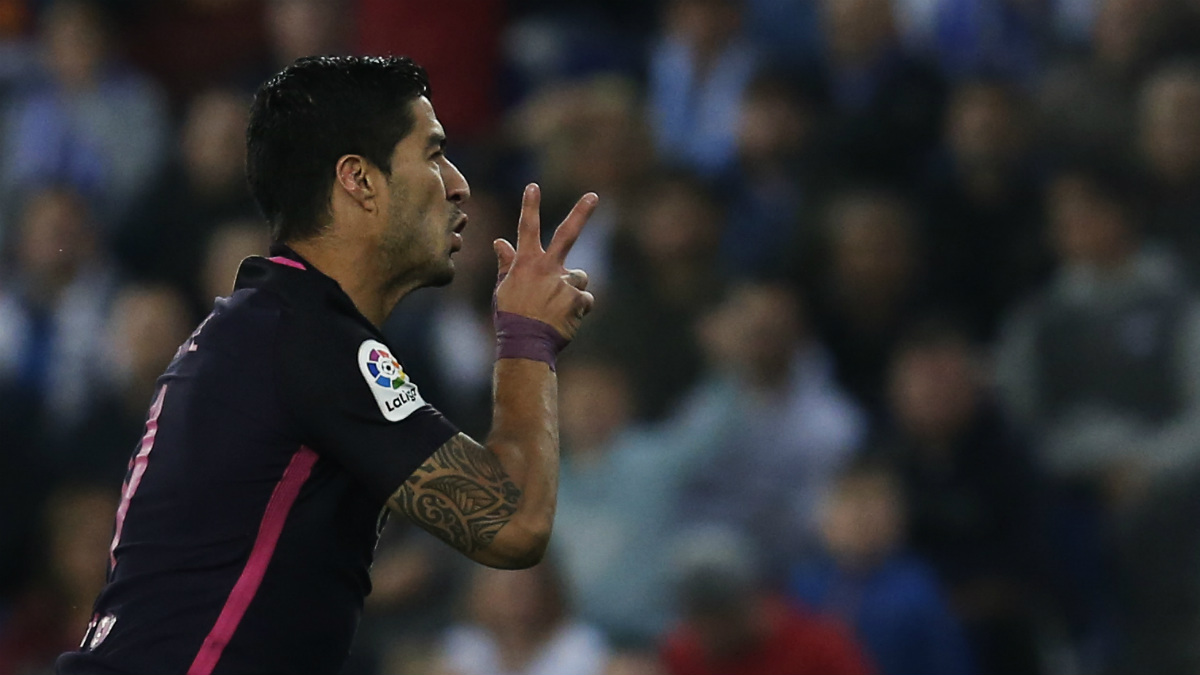 Luis Suárez firmó un doblete ante el Espanyol. (AFP)