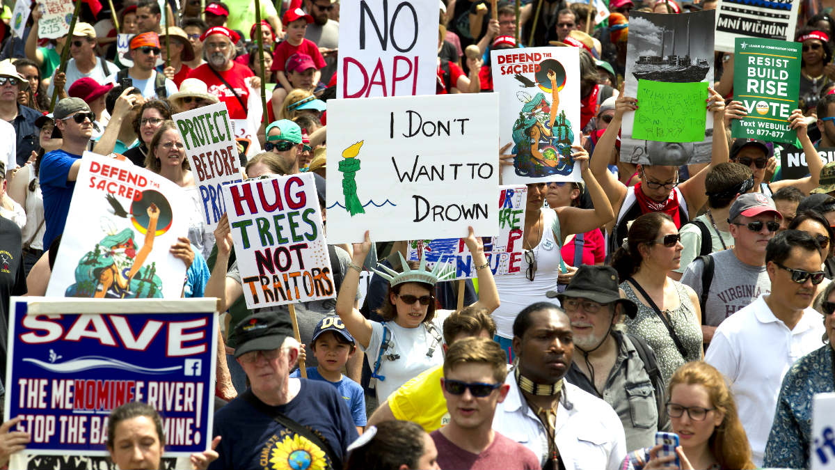 Manifestación por el clima y contra Trump en Washington (Foto: AFP).