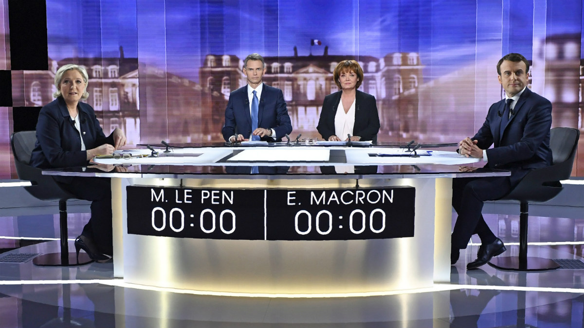 Debate presidencial entre Emmanuel Macron y Marine Le Pen (Foto:AFP)