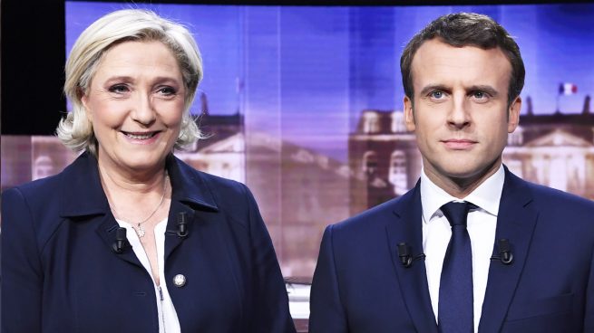 Marine Le Pen y Emmanuel Macron