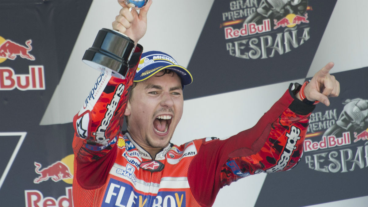 Jorge Lorenzo ha reforzado su moral tras el tercer puesto obtenido con la Ducati en Jerez, asegurando de nuevo que el objetivo es ganar el mundial. (Getty)