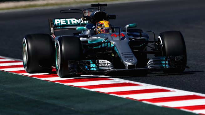 Lewis Hamilton a bordo del Mercedes (Getty)