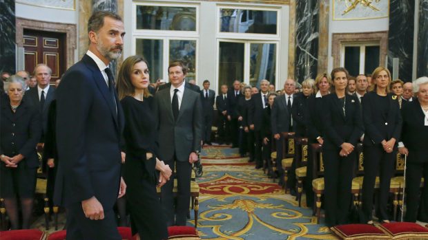 Los Reyes a su llegada al funeral de Alicia de Borbón-Parma
