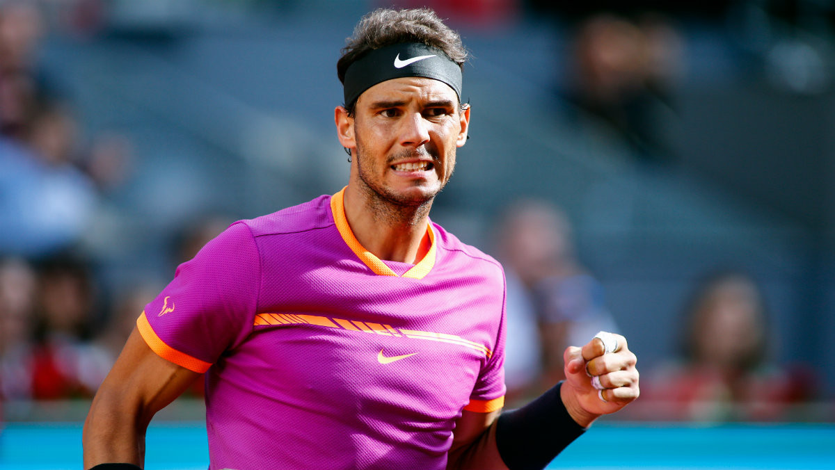 Rafa Nadal celebra un punto ante Thiem. (AFP)