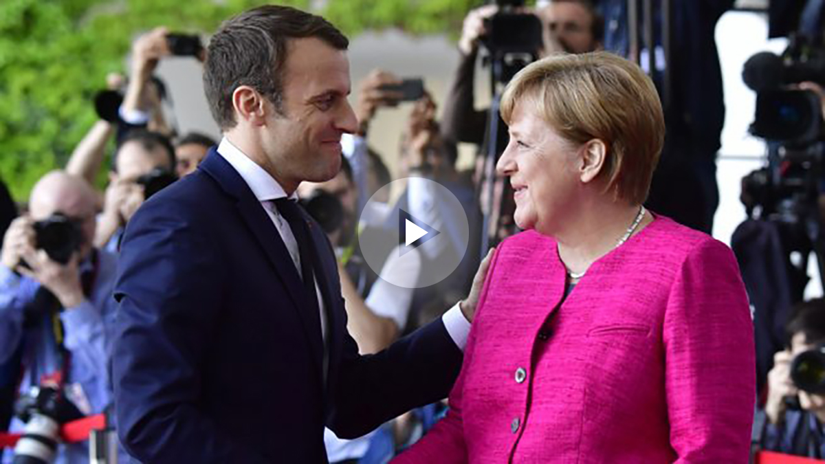 Emmanuel Macron y Angela Merkel (Foto: AFP)