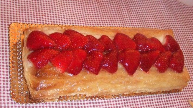 Postre tarta de fresas