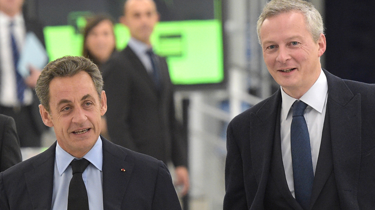 Bruno Le Maire, nuevo ministro de Economía francés con el expresidente Nicolas Sarkozy (Foto: Getty)
