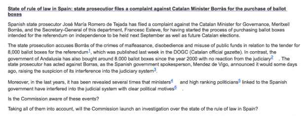 Un eurodiputado de PDeCAT exige que la Comisión Europea investigue el Estado de Derecho español