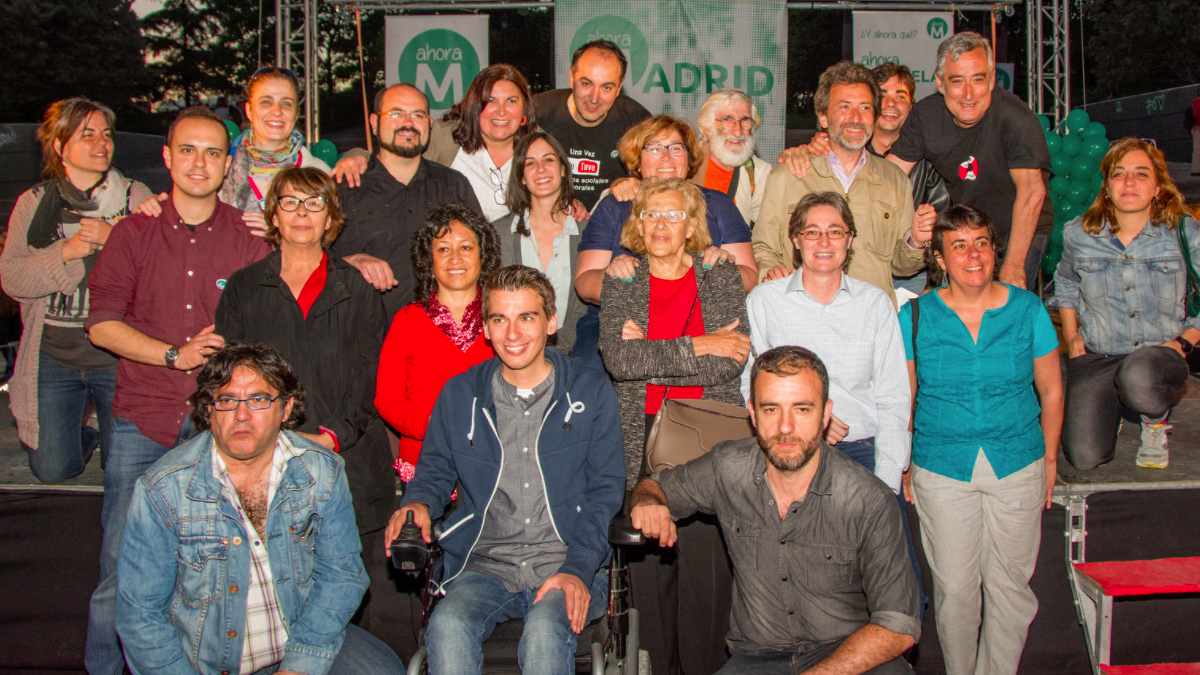 Los miembros de la candidatura de Ahora Madrid en la campaña electoral de 2015. (Foto: Flickr)