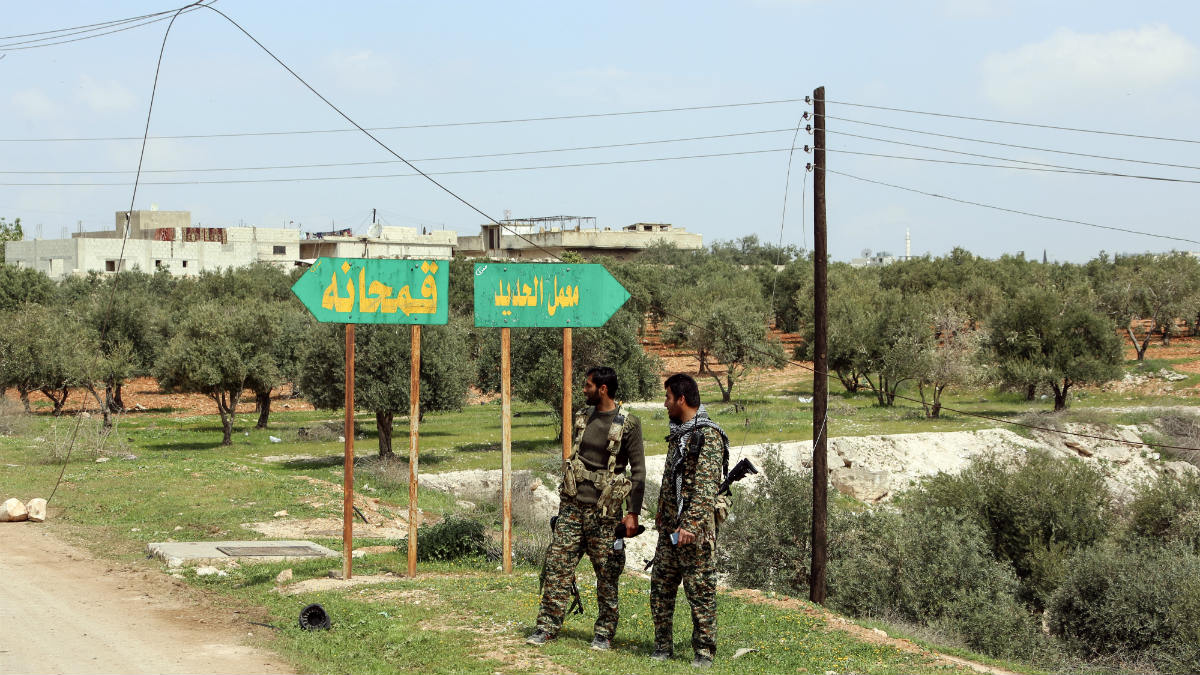 Fuerzas del gobierno cerca de la ciudad de Qumhanah en la provincia central de Hama