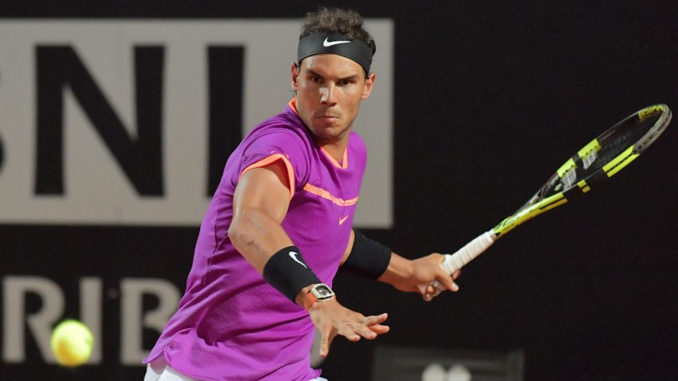 Nadal, en un partido en Roma. (AFP)