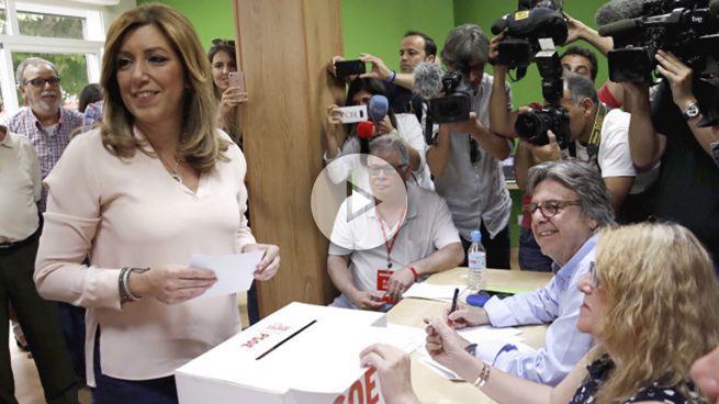 Susana Díaz ya ha depositado su voto: «Va a ser un día grande para el PSOE»