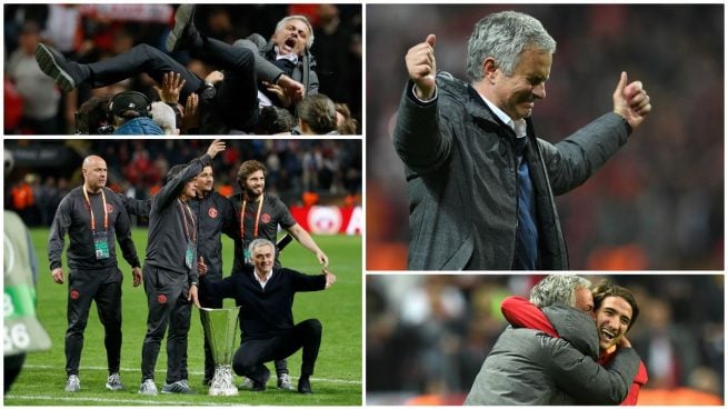 La celebración más loca de Mourinho: manteo, euforia con su hijo y mucha emoción