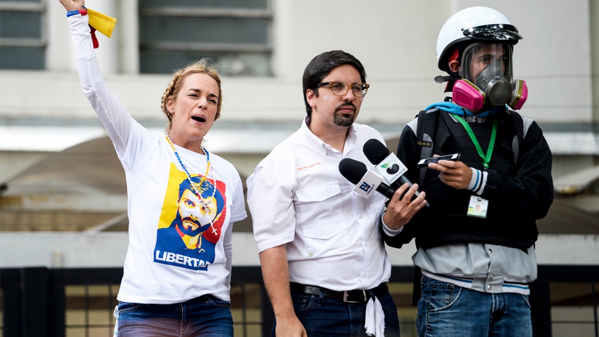 Lilian Tintori y Freddy Guevara. (Foto: AFP)