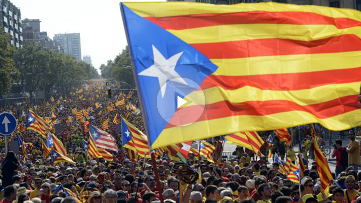 Imagen de una manifestación independentista en Cataluña.